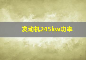 发动机245kw功率