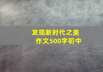 发现新时代之美作文500字初中