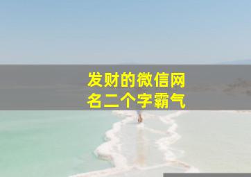 发财的微信网名二个字霸气