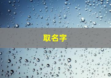 取名字