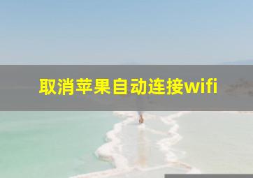 取消苹果自动连接wifi