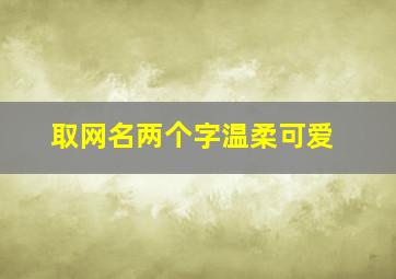 取网名两个字温柔可爱