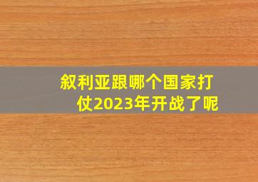 叙利亚跟哪个国家打仗2023年开战了呢