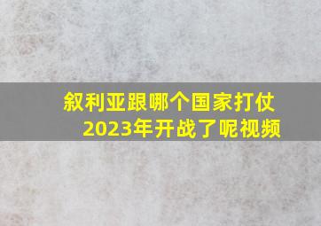 叙利亚跟哪个国家打仗2023年开战了呢视频