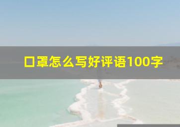 口罩怎么写好评语100字