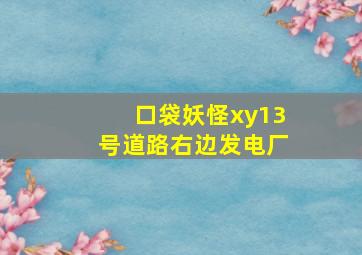 口袋妖怪xy13号道路右边发电厂