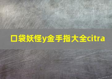 口袋妖怪y金手指大全citra