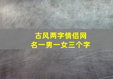 古风两字情侣网名一男一女三个字