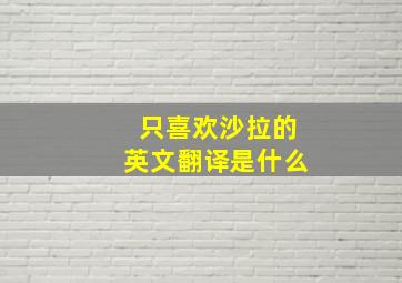 只喜欢沙拉的英文翻译是什么