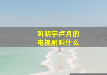 叫明宇卢月的电视剧叫什么