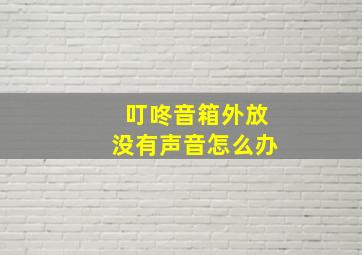 叮咚音箱外放没有声音怎么办