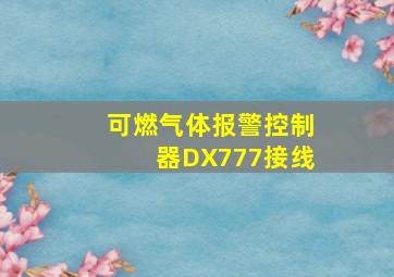 可燃气体报警控制器DX777接线