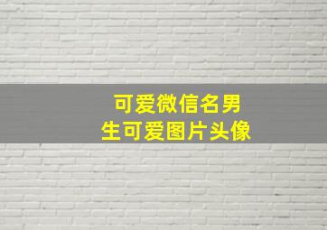 可爱微信名男生可爱图片头像