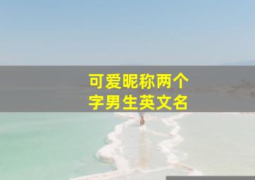 可爱昵称两个字男生英文名