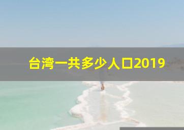 台湾一共多少人口2019