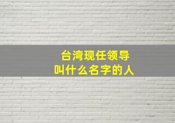 台湾现任领导叫什么名字的人