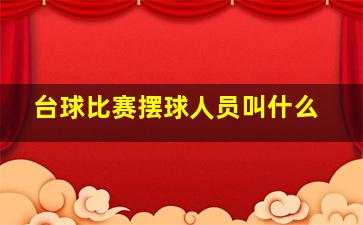 台球比赛摆球人员叫什么