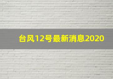 台风12号最新消息2020