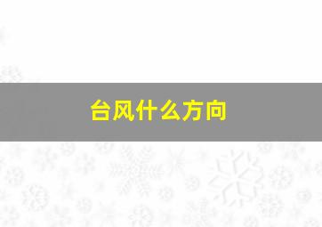 台风什么方向