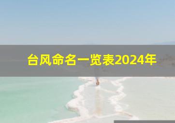 台风命名一览表2024年