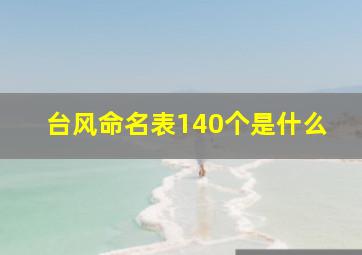 台风命名表140个是什么