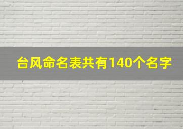 台风命名表共有140个名字