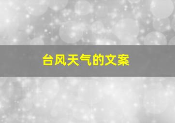 台风天气的文案