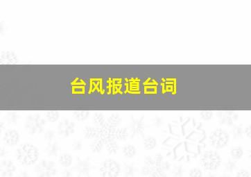 台风报道台词