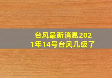 台风最新消息2021年14号台风几级了