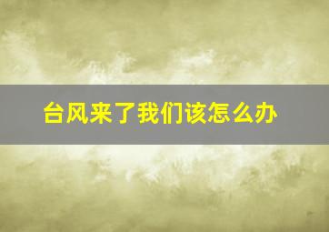 台风来了我们该怎么办