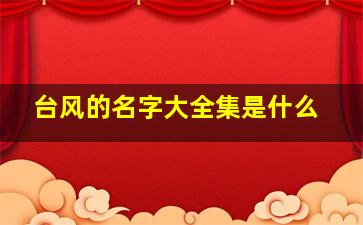 台风的名字大全集是什么