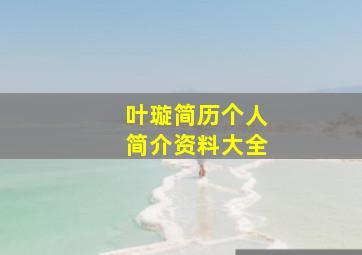 叶璇简历个人简介资料大全