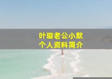 叶璇老公小默个人资料简介