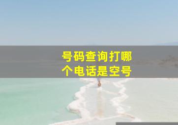 号码查询打哪个电话是空号