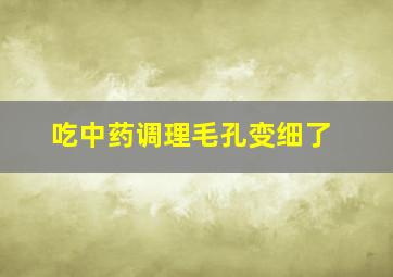 吃中药调理毛孔变细了