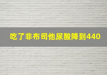 吃了非布司他尿酸降到440