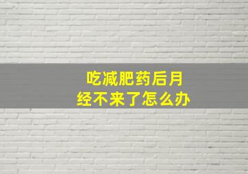 吃减肥药后月经不来了怎么办