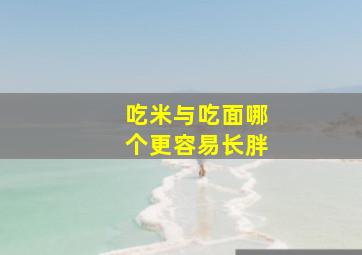 吃米与吃面哪个更容易长胖