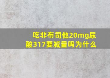 吃非布司他20mg尿酸317要减量吗为什么