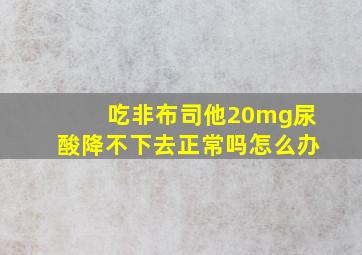 吃非布司他20mg尿酸降不下去正常吗怎么办