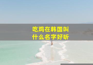 吃鸡在韩国叫什么名字好听