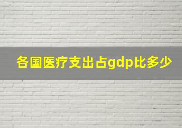 各国医疗支出占gdp比多少