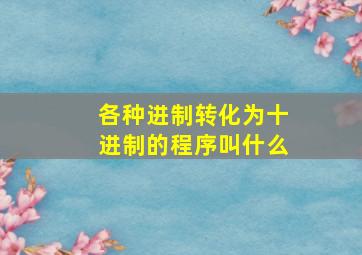 各种进制转化为十进制的程序叫什么