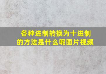 各种进制转换为十进制的方法是什么呢图片视频