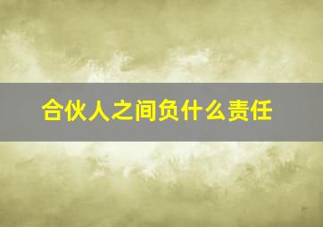 合伙人之间负什么责任