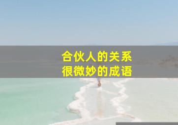 合伙人的关系很微妙的成语