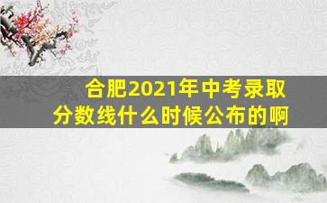 合肥2021年中考录取分数线什么时候公布的啊