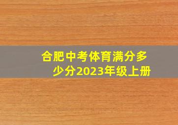 合肥中考体育满分多少分2023年级上册