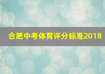 合肥中考体育评分标准2018