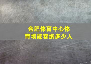 合肥体育中心体育场能容纳多少人